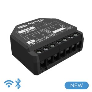 Mini Relè SMART WiFi/Bt 2 Canale con Misuratore Consumi e Comando Tapparelle